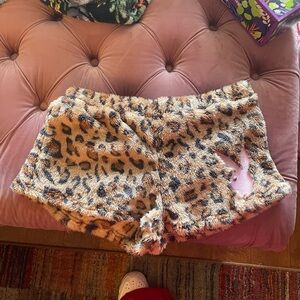Leopard Print Fuzzy playboy Shorts